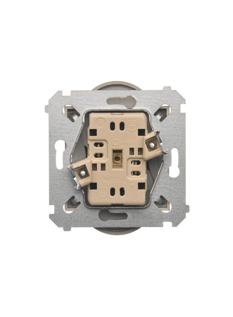 Simon 54 Nature Gniazdo wtyczkowe bez uziemienia z przesłonami podwójne do ramek NATURE 16A 250V zaciski śrubowe złoty mat DG2MZN.01/44 KONTAKT