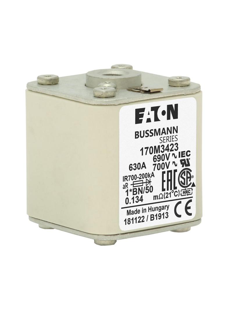 FUSE 630A 690V 1*BN/50 AR UC Wkładka szybka 630A AC 690V rozmiar 1 45x59x51 mm aR I 170M3423 EATON