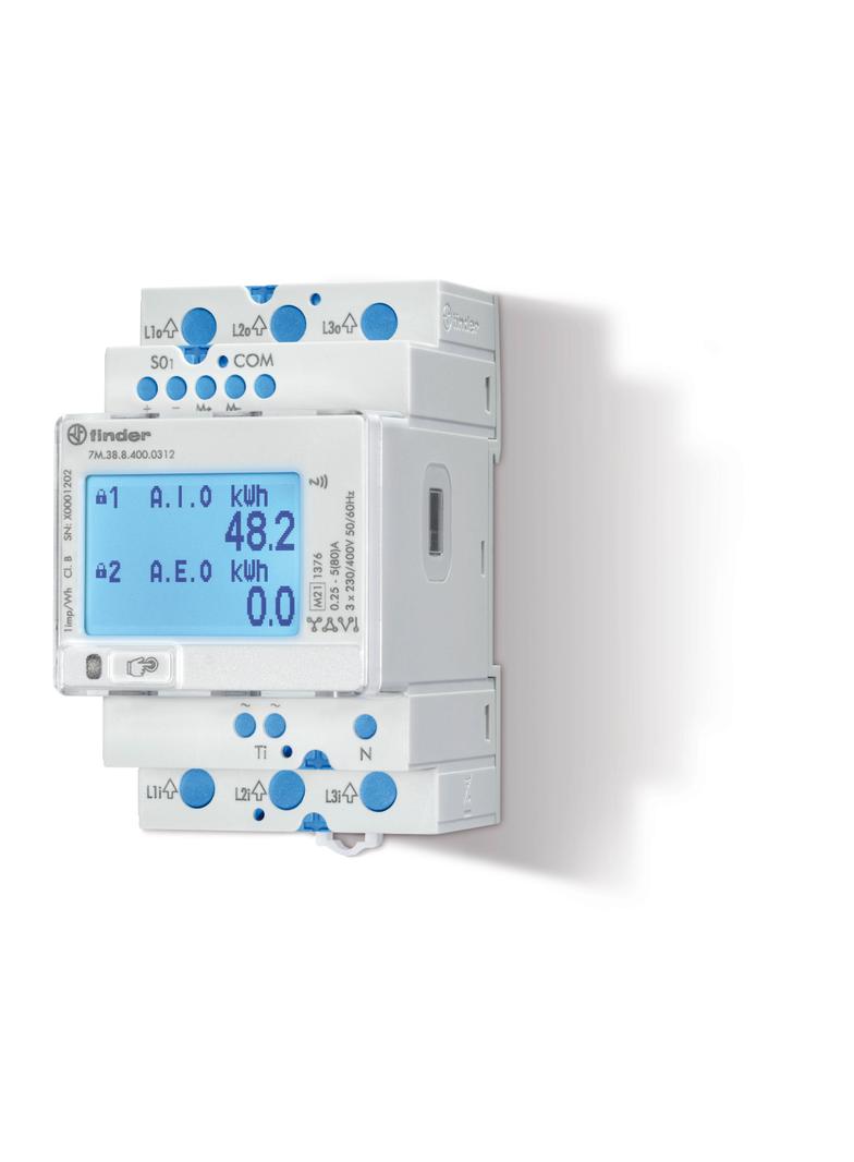Licznik energii trójfazowy, M-Bus, 1 wyjście inpulsowe, NFC, MID, dwutaryfowy
