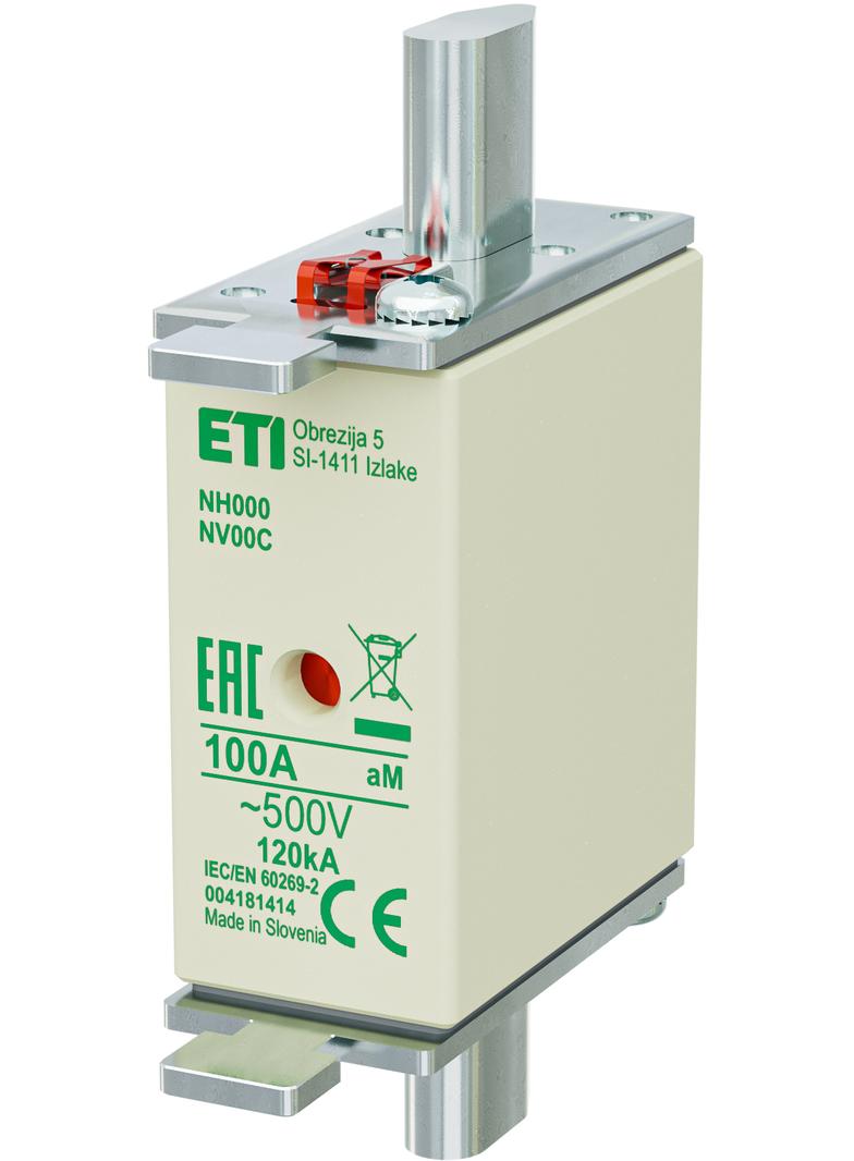 Wkładka topikowa NH silnikowa KOMBI NH000 WT-00C aM 100A 500V 004181414 ETI