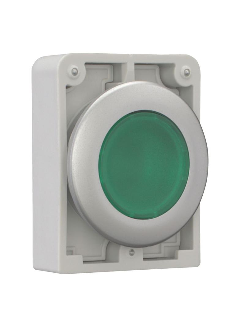 M30C-FDRL-G Przycisk podświetlany 30mm płaski bez samopowrotu zielony 182952 EATON