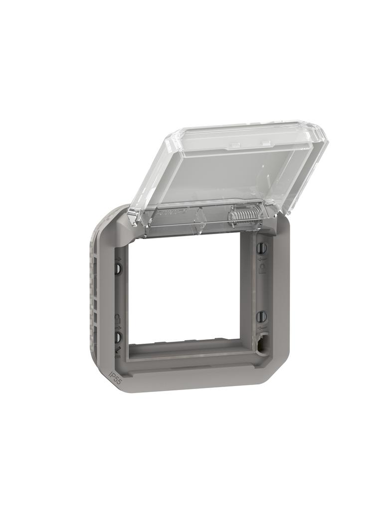 NOWE PLEXO - ADAPTER ARTEOR/MOSAIC Z PRZEZRO. KLAPKĄ MECH. 70,5X70,5MM SZARY