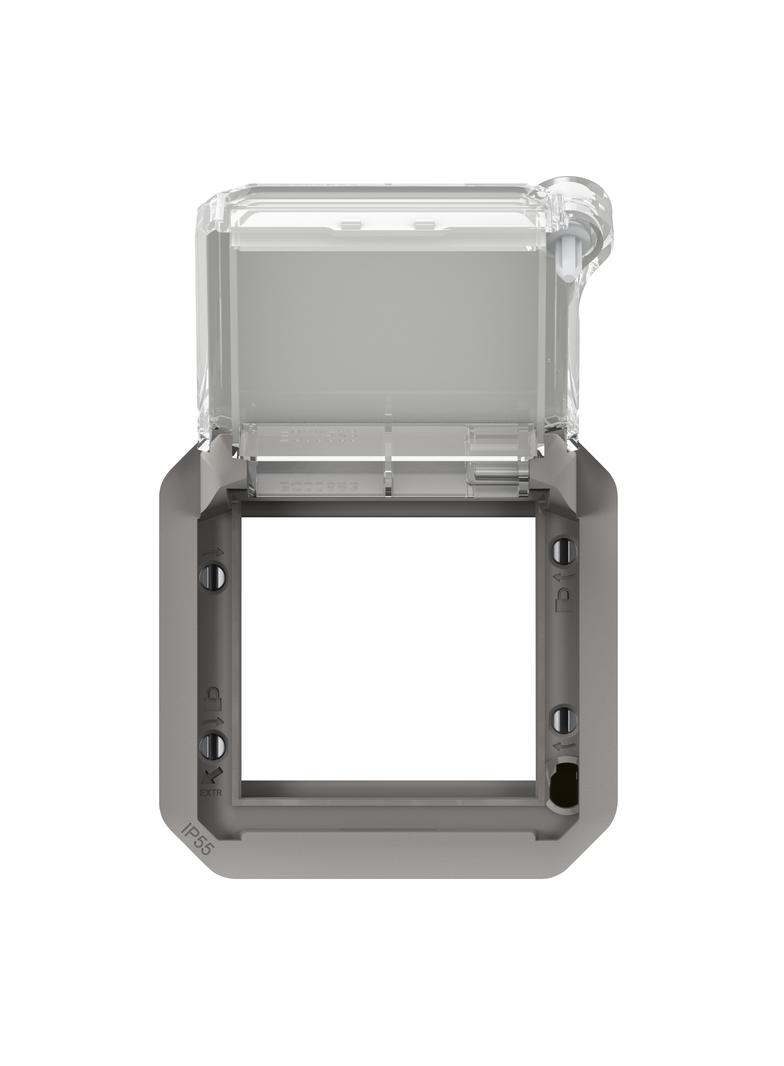 NOWE PLEXO - ADAPTER ARTEOR/MOSAIC Z PRZEZRO. KLAPKĄ Z BLOKADĄ MECH. SZARY 069579L LEGRAND