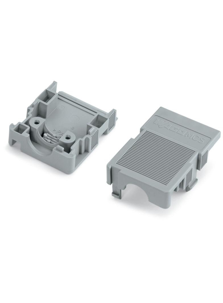 obudowa zabezpieczająca przewody 4-bieg. szara raster 5 mm