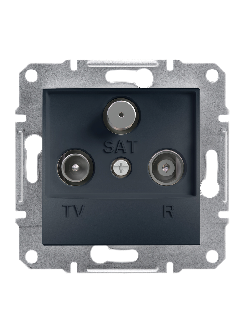 Asfora, gniazdo RTV-SAT przelotowe 4dB, bez ramki, antracyt