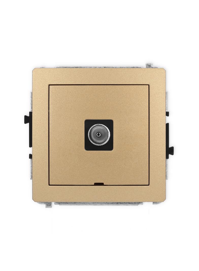 DECO Mechanizm gniazda antenowego pojedynczego TV, bez pola opisowego złoty metalik