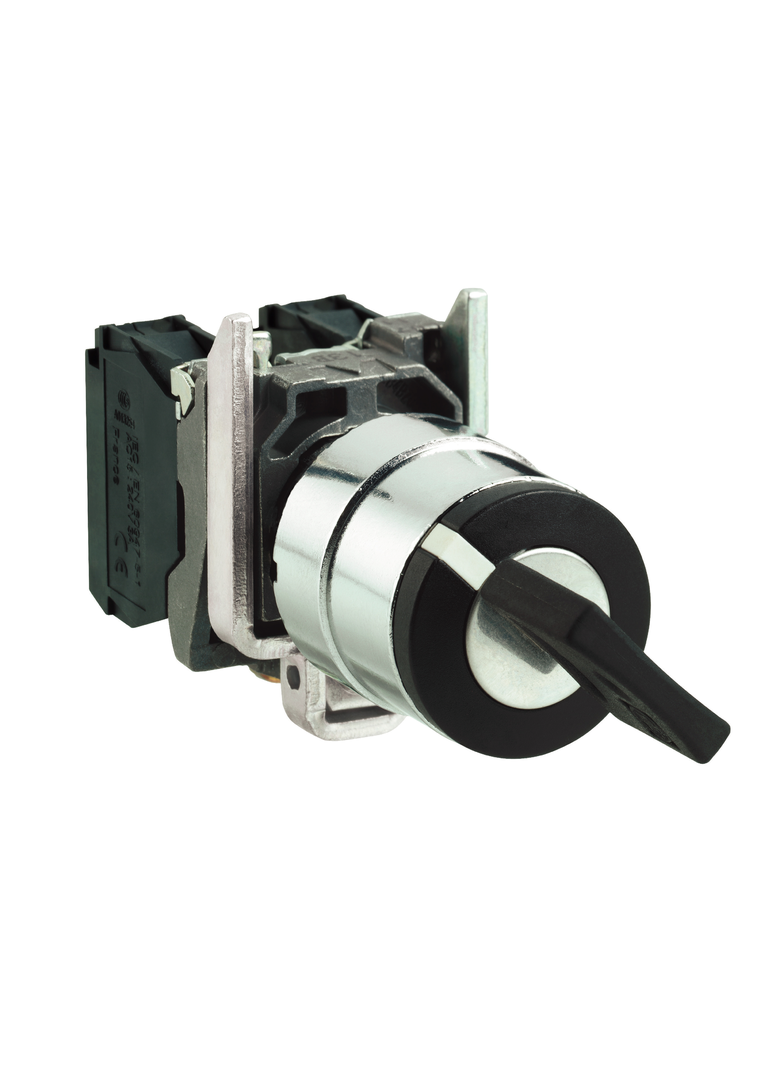 Harmony XB4 Czarny przełącznik wyboru klucz 3131A, O22 2 poz. rygl. 2NO 600V