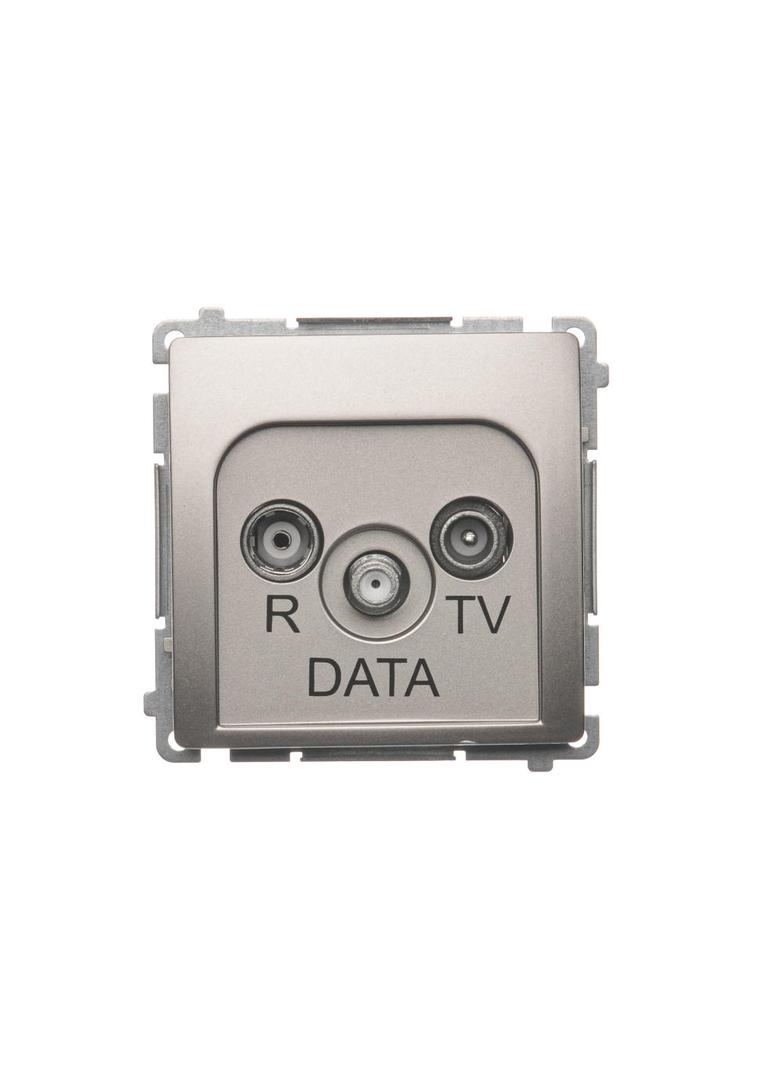Simon Basic Gniazdo antenowe R-TV-DATA . 1x wejście: 5–862 MHz satynowy BMAD.01/29 KONTAKT