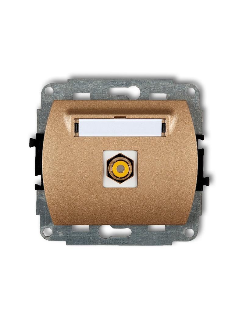 TREND Mechanizm gniazda pojedynczego RCA (typu cinch - żółty, pozłacany) złoty metalik