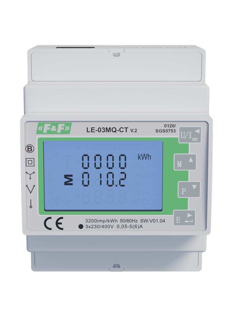 Trójfazowy dwukierunkowy licznik pośredni,półpośredni, Modbus RTU,100(5)A; MID