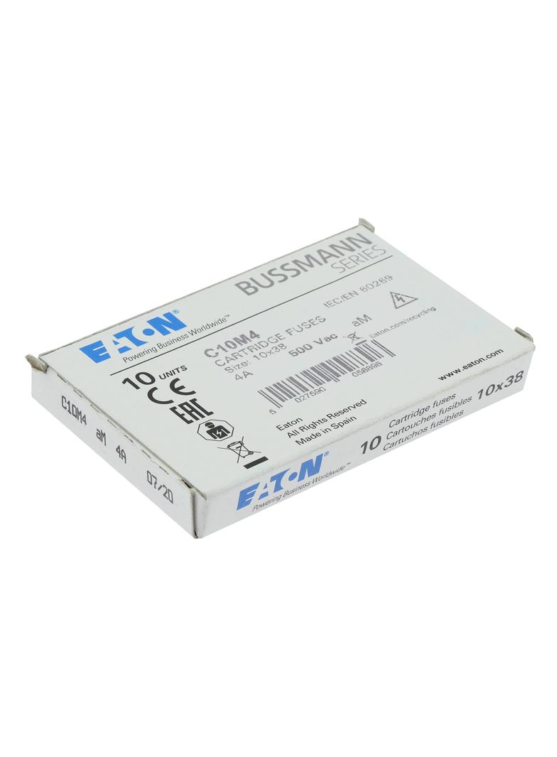 CYLINDRICAL FUSE 10 x 38 4A AM 500V AC Wkładka cylindryczna 10 x 38mm 4A AM 500V AC C10M4 EATON