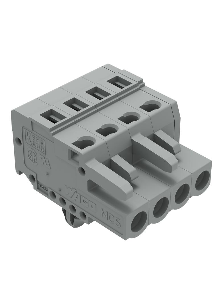 MCS-MIDI Classic gniazdo 4-bieg. szare raster 5 mm /100szt./ WAGO