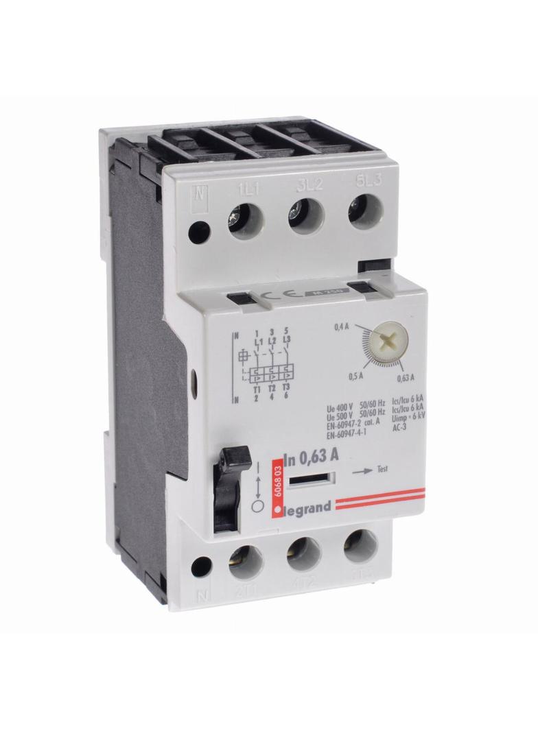 Wyłącznik Silnikowy 3P 0,12Kw 0,4-0,63A M 250 0,63 606803 LEGRAND