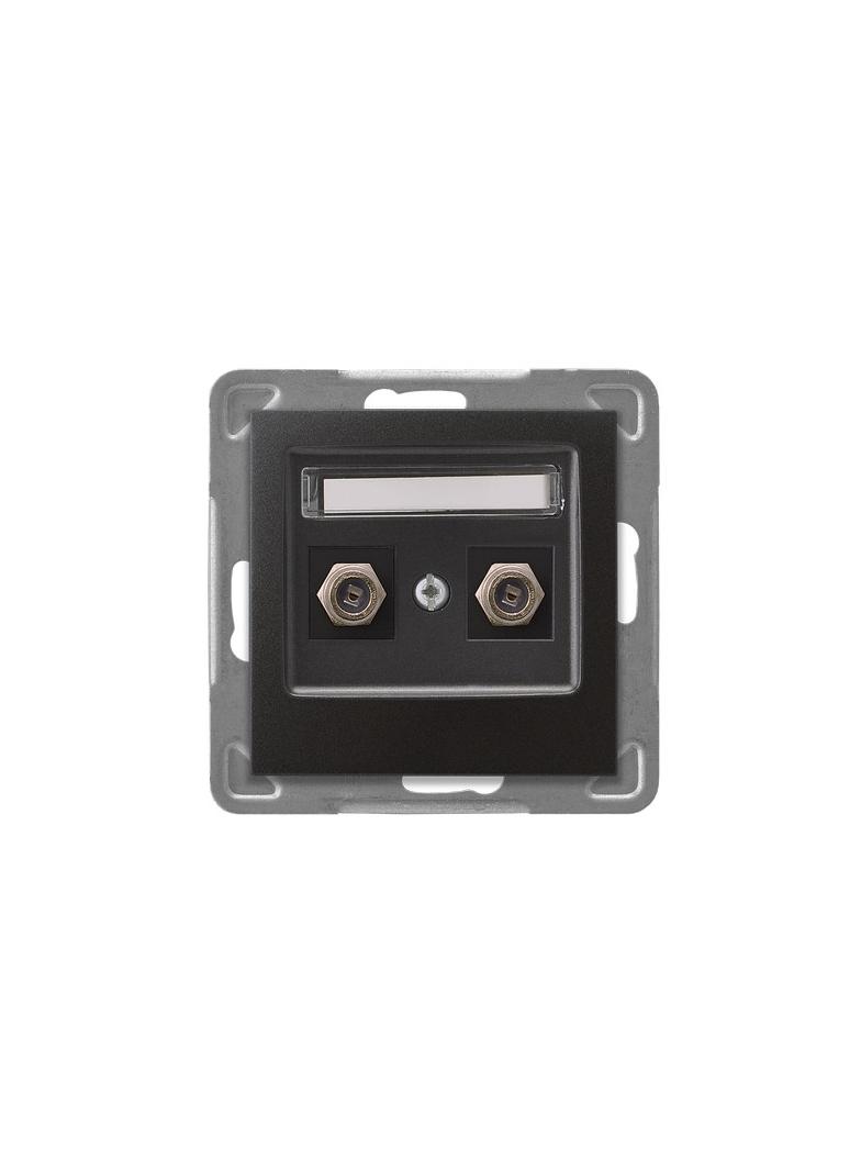 IMPRESJA Gniazdo antenowe typu F podwójne - kolor antracyt