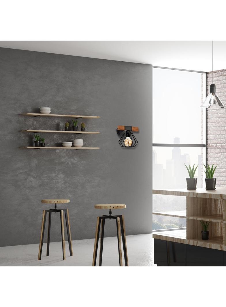 MILAGRO Kinkiet ULF BLACK/WOOD 1xE27 60W