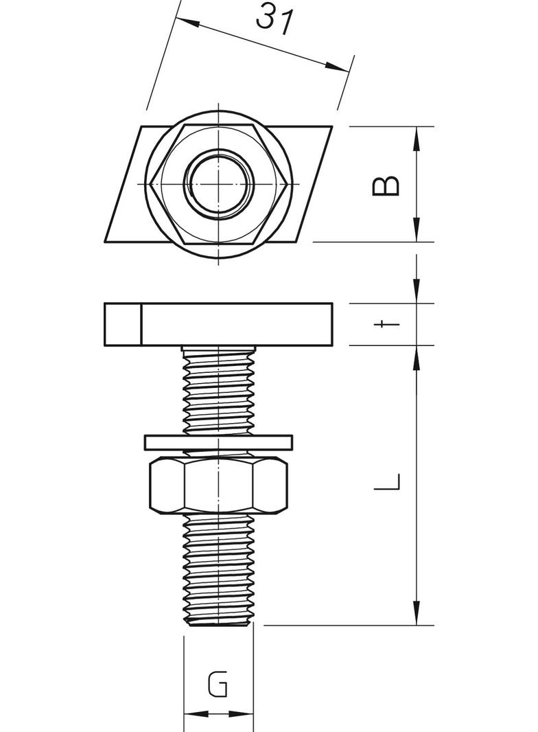 MS40HB M10x30 ZL Śruba z łbem hakowym
