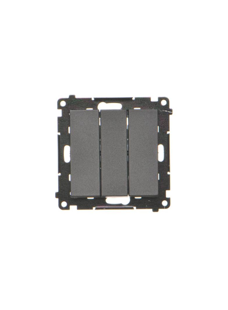 Simon 55 Przycisk zwierny potrójny szybkozłączka Czarny mat