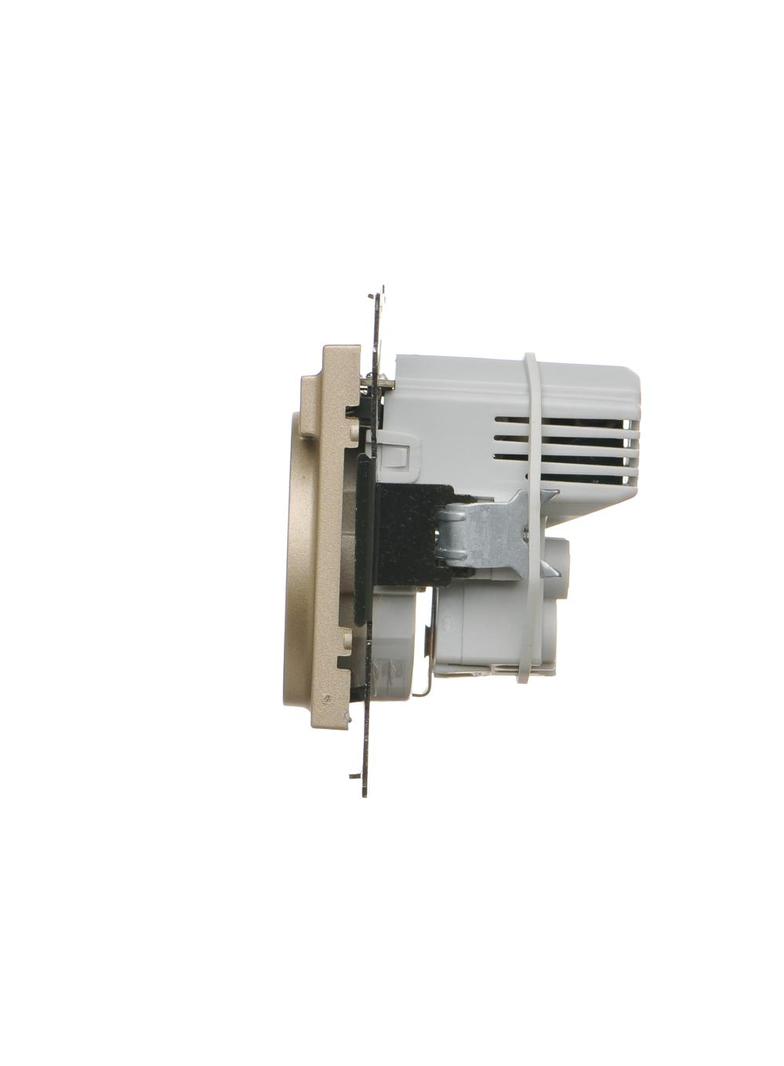 Simon 55 Gniazdo schuko ze zintegrowaną ładowarką 2xUSBA Szampański mat TGSZ1ZUSB2AA.01/144 KONTAKT