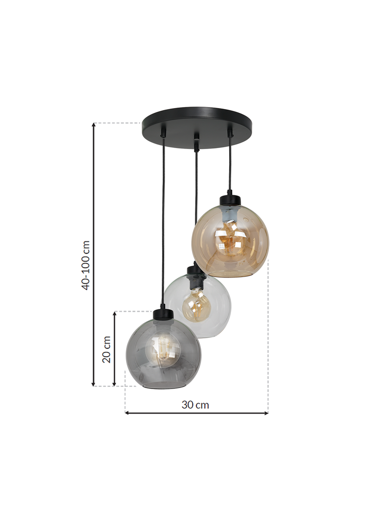 Milagro lampa wisząca Sofia Mix 3xE27 czarny MLP6585