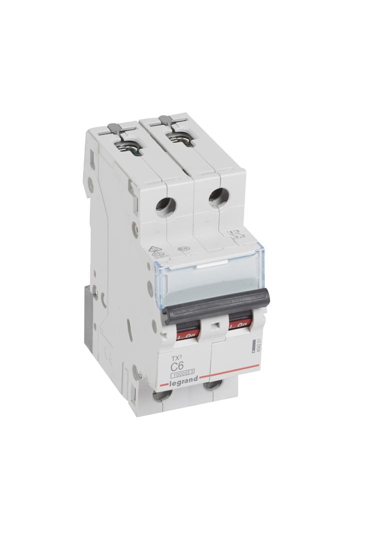 WYŁĄCZNIK NADPRĄDOWY S 312 2P C 6A 10000A SERII TX3, Legrand