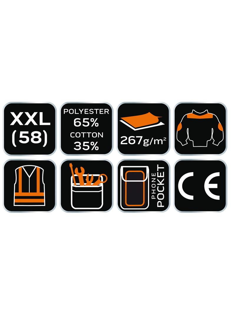 Bluza robocza biała, HD, rozmiar XXL/58