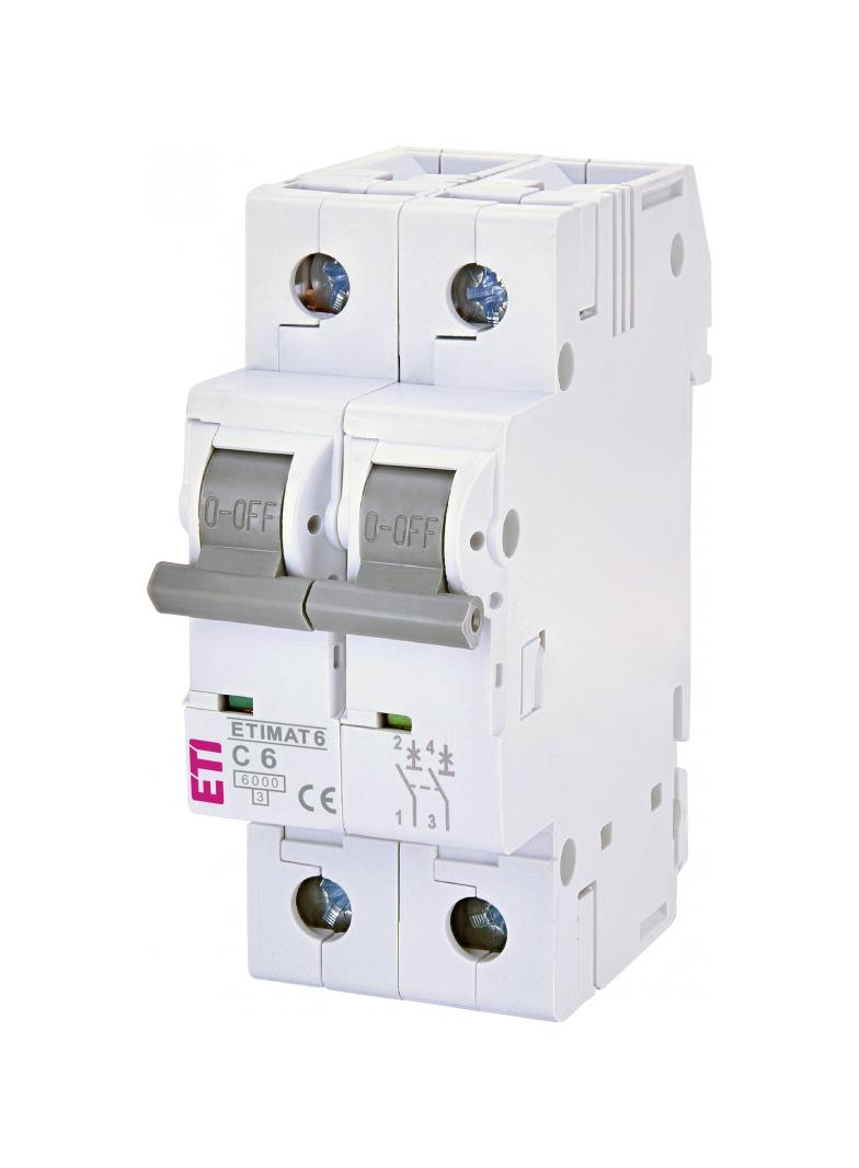 Wyłącznik nadprądowy MAT 6 2P C6A 002143512 ETI