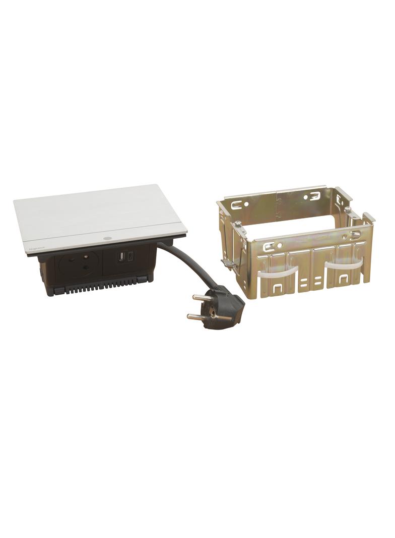 INCARA: POP UP - 2P+Z / USB A+C - 2,0 M-STAL, Legrand