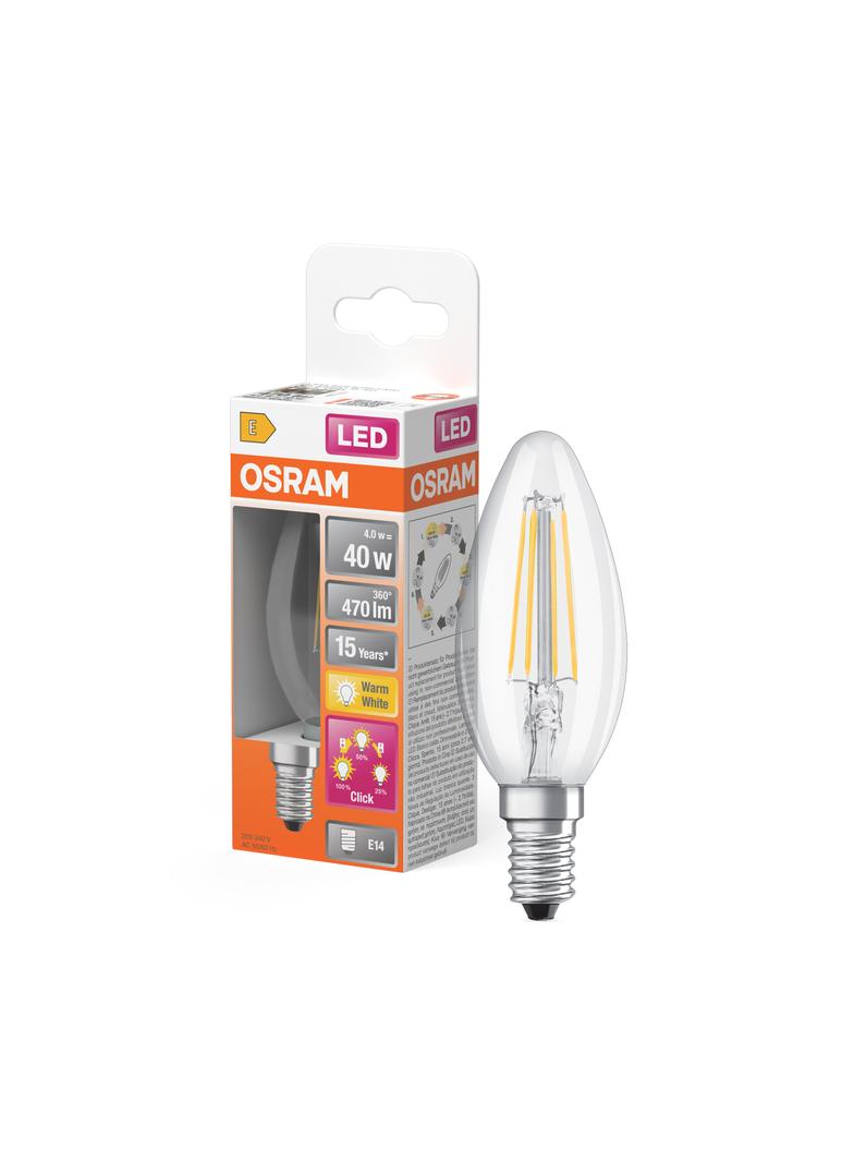 Lampa LED STAR+ CL P40 DIM Duo Click FILAMENT 4W 827 E14
