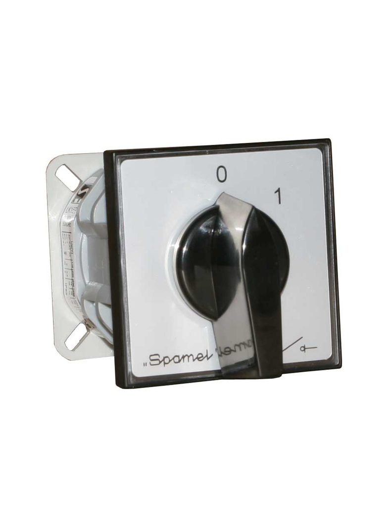 Łącznik Krzywkowy 15A, Rozłącznik 1-0-2 (3 - biegunowy), mocowanie do bazy czoło szare pokrętło czar