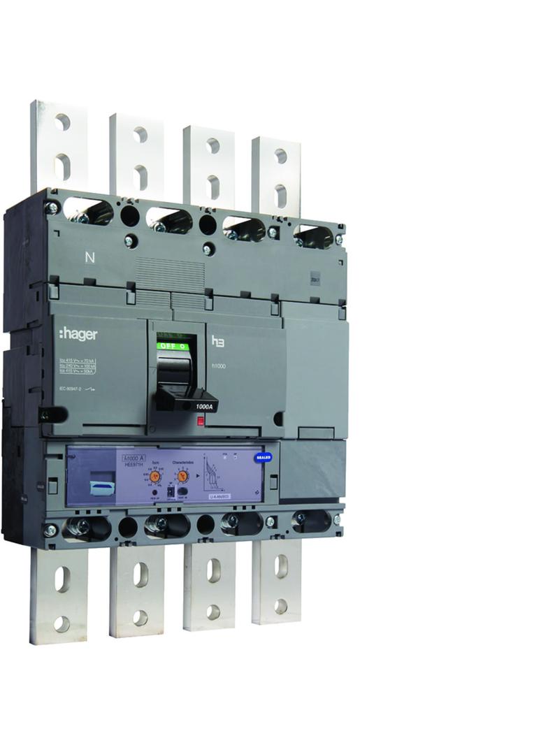 Wyłącznik mocy h1000 4P 70kA 1000A LSI HEE971H HAGER