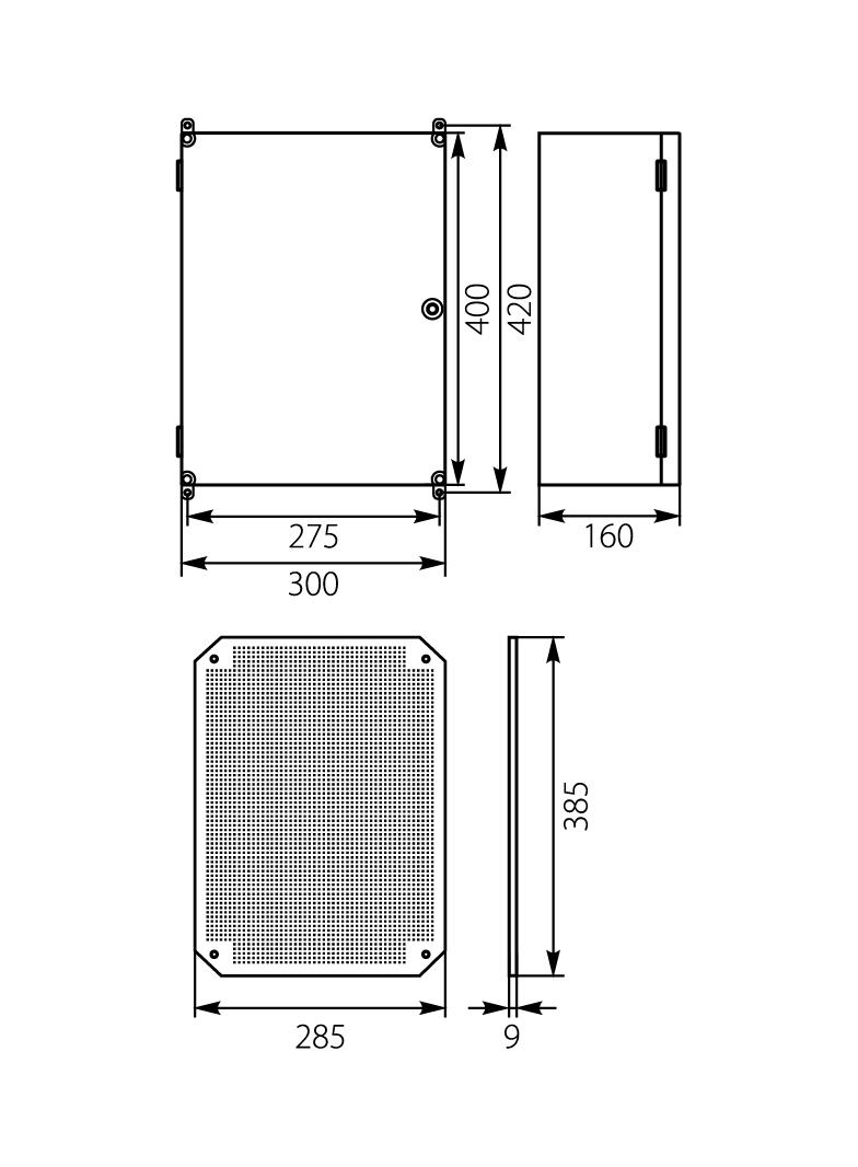 Obudowa 400x300x166mm IP65 Z-łytą montażową UNIbox Uni-1 43.1 OPATÓWEK