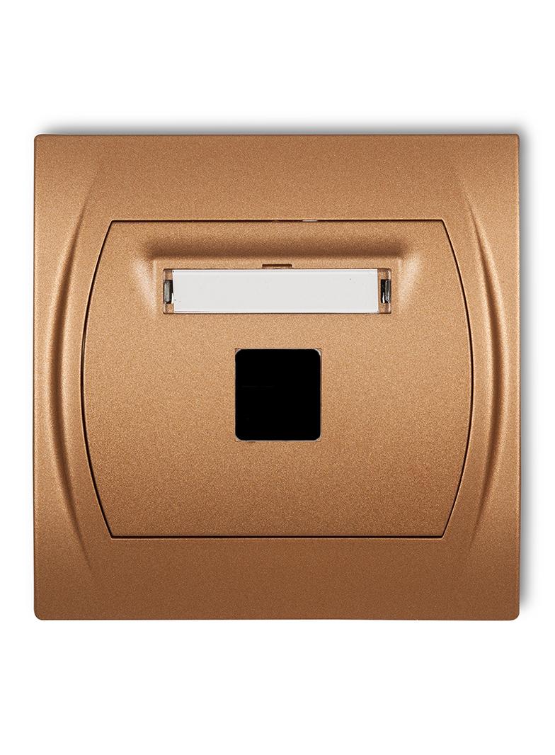 LOGO Gniazdo multimedialne pojedyncze bez modułu (standard Keystone) złoty metalik