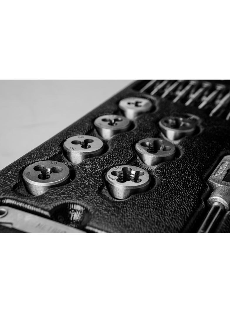 Narzynki i gwintowniki, zestaw 31 szt., wkładka