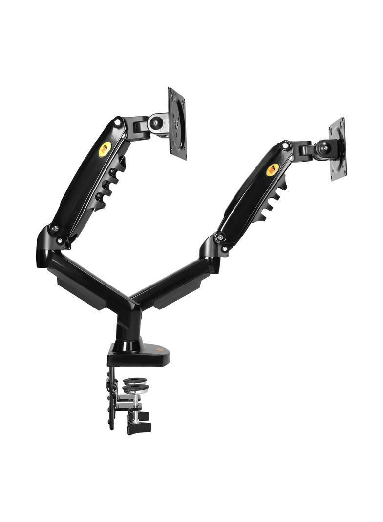 Obrotowy uchwyt biurkowy na sprężynie gazowej do dwóch monitorów LCD LED 17”-27”