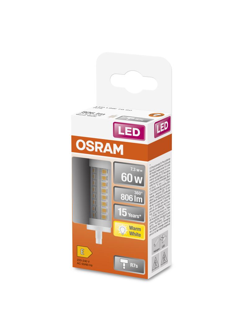 LED LINE 78mm 60 6,5W 827 230V R7S 6X1 LEDVANCE