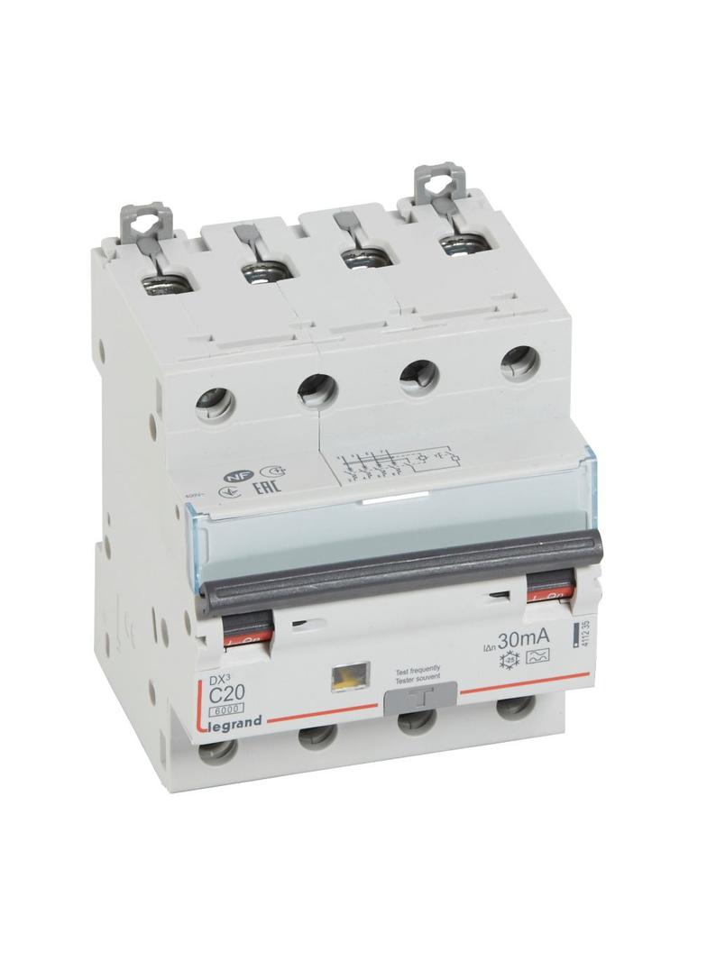 WYŁĄCZNIK RÓŻNICOWONADPRĄDOWY P 314 4P C 20A 30MA TYP A SERII DX3, Legrand