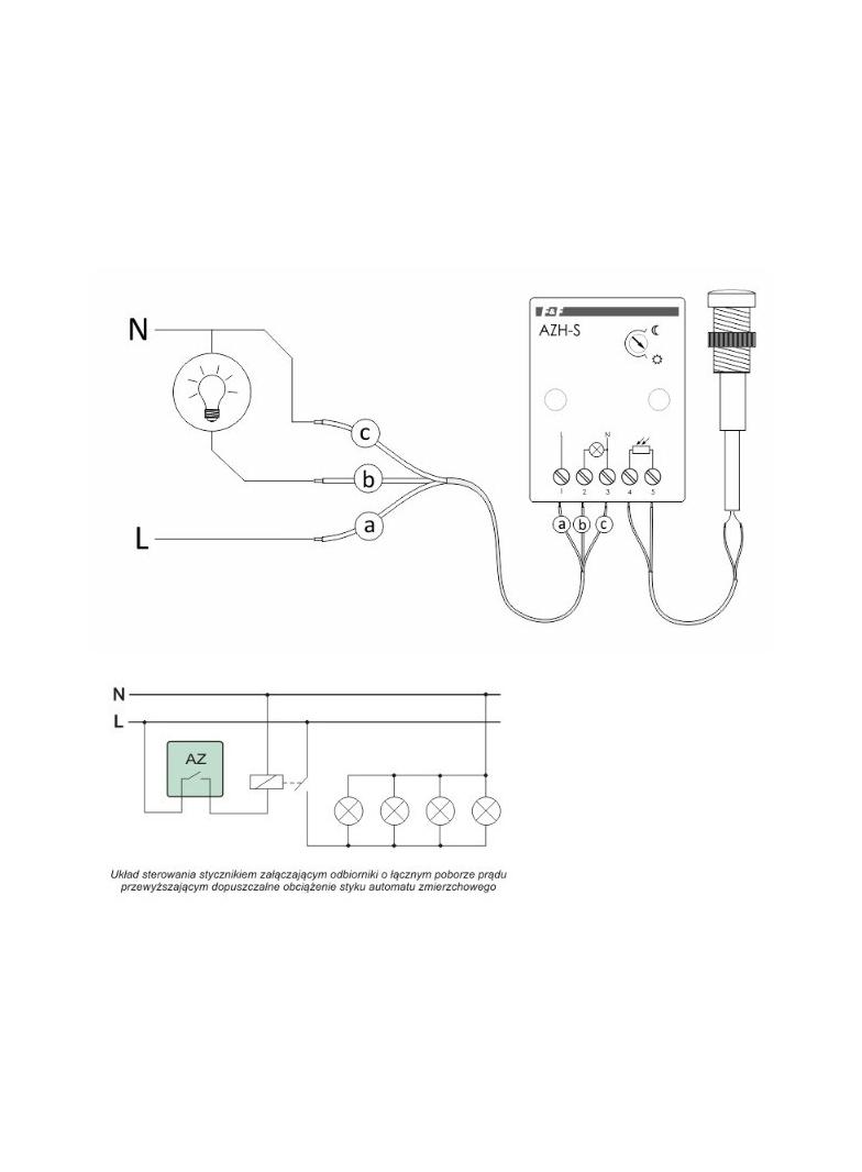 AUTOMAT ZMIERZCHOWY I=16A, ZEWNĘTRZNA SONDA HERMETYCZNA ?10, ZACISKI ŚRUBOWE