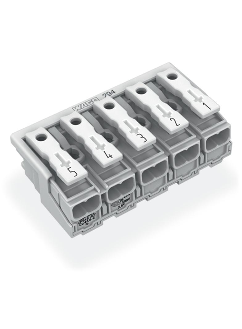 złączka zasilająca 5-biegunowa ze stopkami bez styku PE