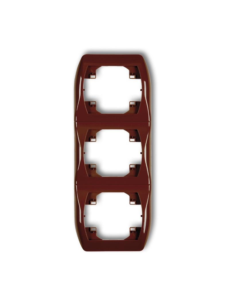 TREND Ramka pionowa potrójna brązowa