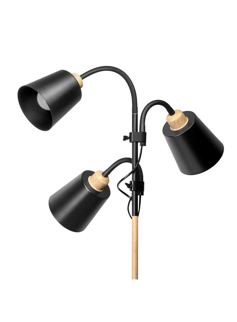 GRACE 3P, potrójna lampa podłogowa, 3xE27, max. 3x18W, 192 cm, czarna