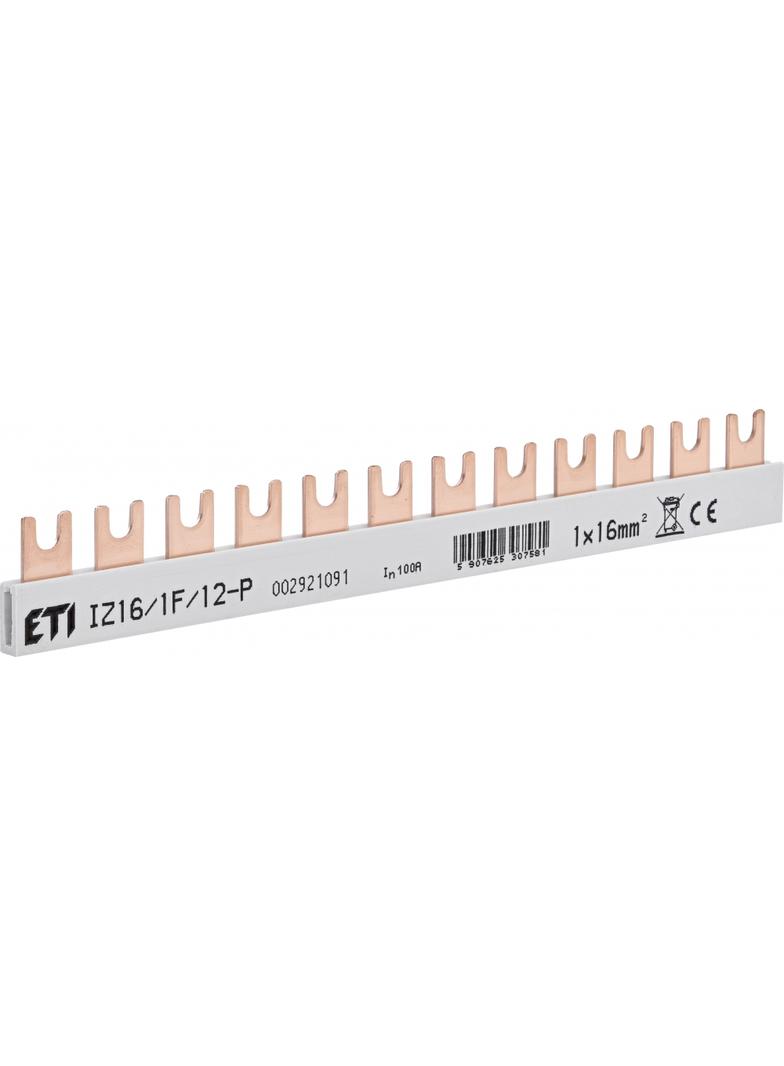 Szyna łączeniowa widełkowa 1P 100A 16mm2 (12 mod.) IZ16/1F/12P 002921091 ETI