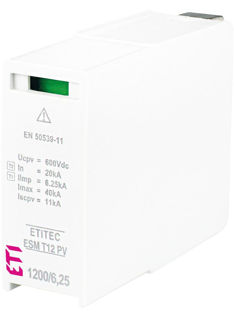 Moduł wymienny do ogran.przepięć T1,T2 (kl.B,C) do systemów PV MOD. ESM T12 PV 600/6,25 M 002440643 ETI