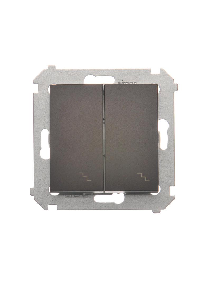 Simon 54 Łącznik schodowy podwójny z podświetleniem 10A 250V zaciski śrubowe brąz mat DW6/2L.01/46 KONTAKT