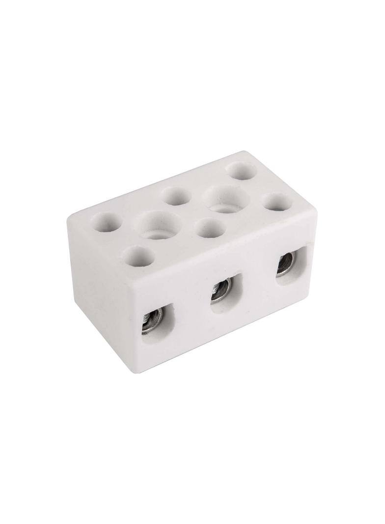 Złączka gwintowa porcelanowa 10mm² 3‑tory biała z 2 otworami montażowymi CPO‑15A‑3P 80723516 SIMET