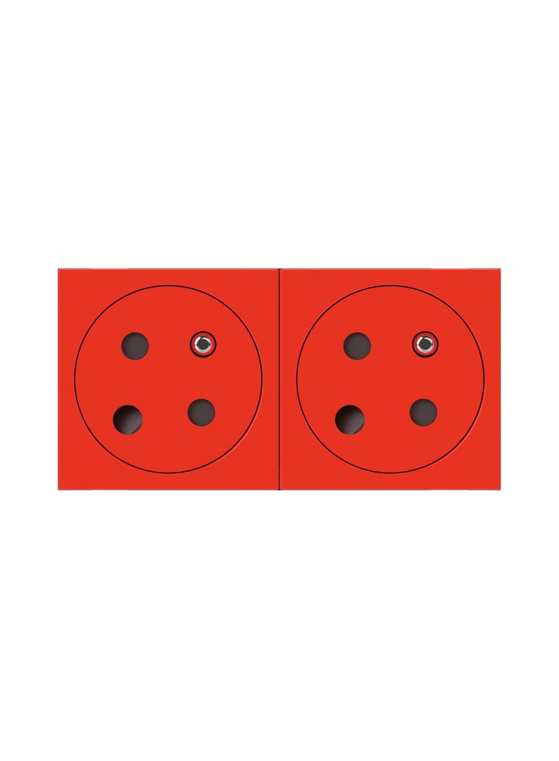 Mosaic Gn 2x2P+Z Z Blokadą Podłącz Przez Zaciski Automatyczne-4 Moduły Czerwone 16A-250V 278184L LEGRAND