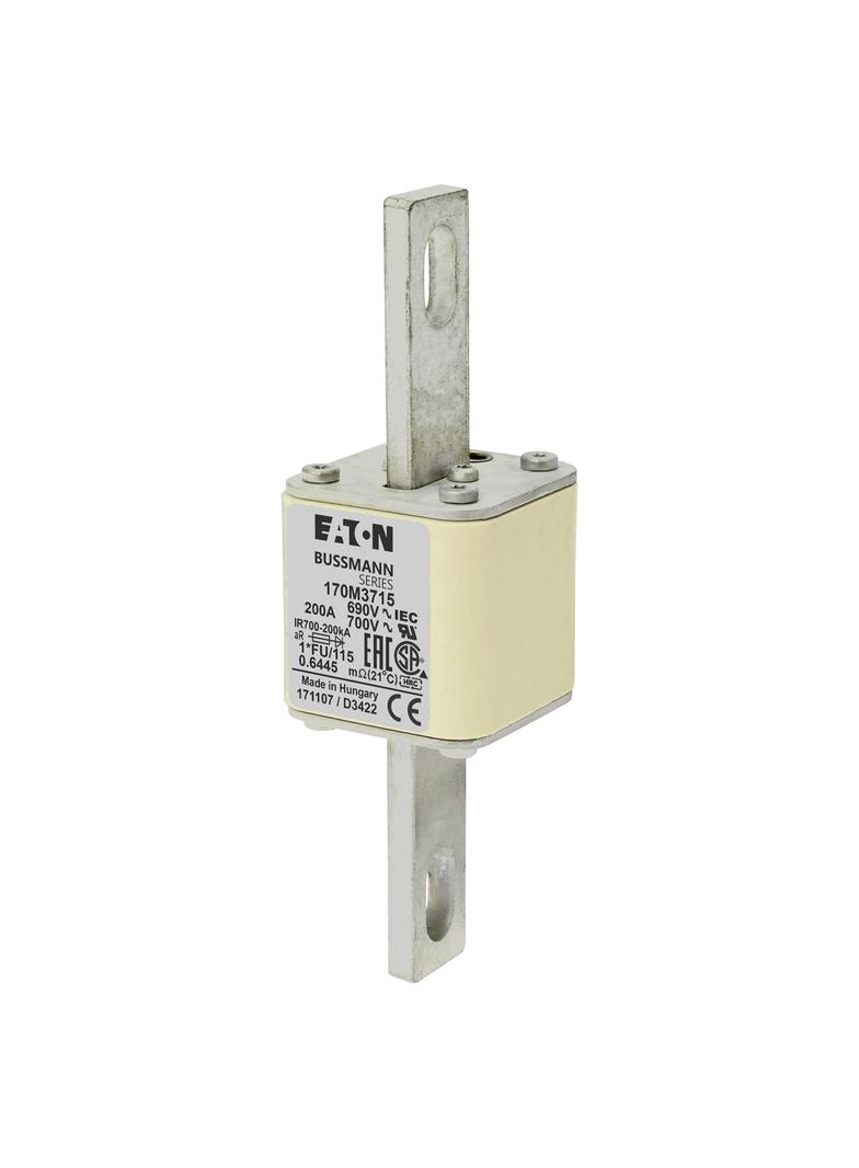 FUSE 200A 690V 1 FU 115 AR UC Wkładka szybka 200A AC 690V rozmiar 1 45x45x148 mm aR, 170M3715 EATON