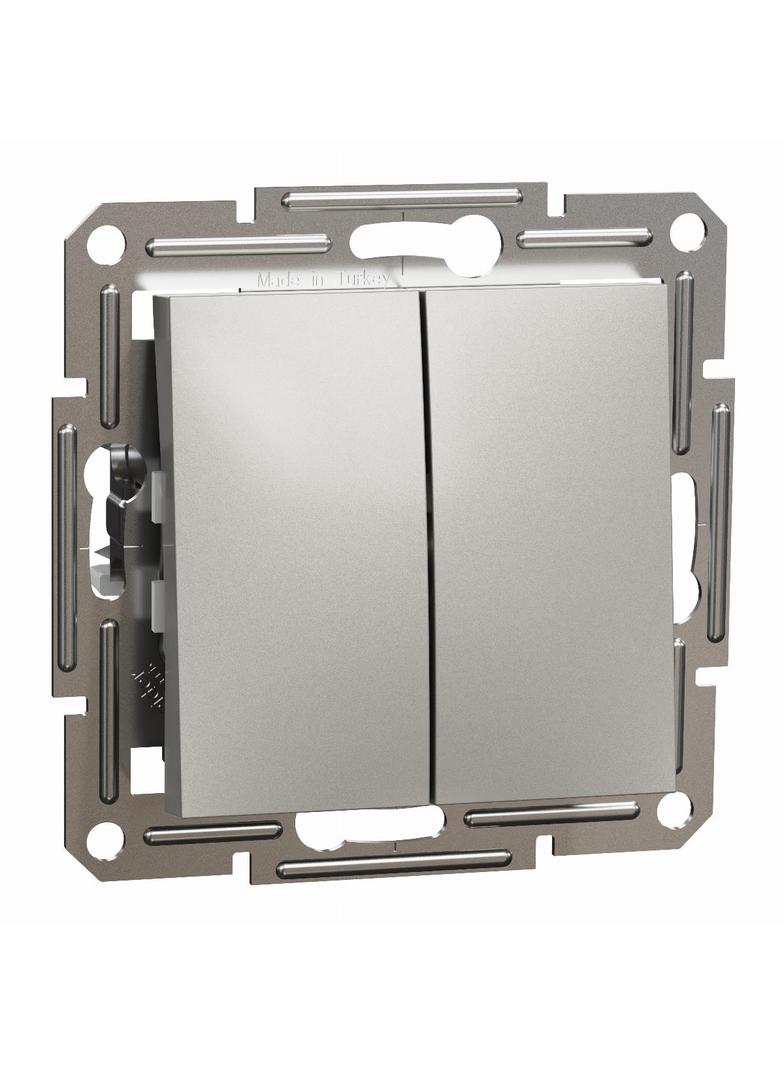 Asfora, łącznik podwójny schodowy, bez ramki, brąz