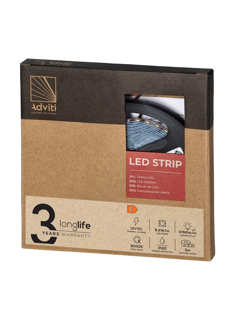 Taśma LED 12V 2835 120L/m 9,6W/m IP20 6000K 5m