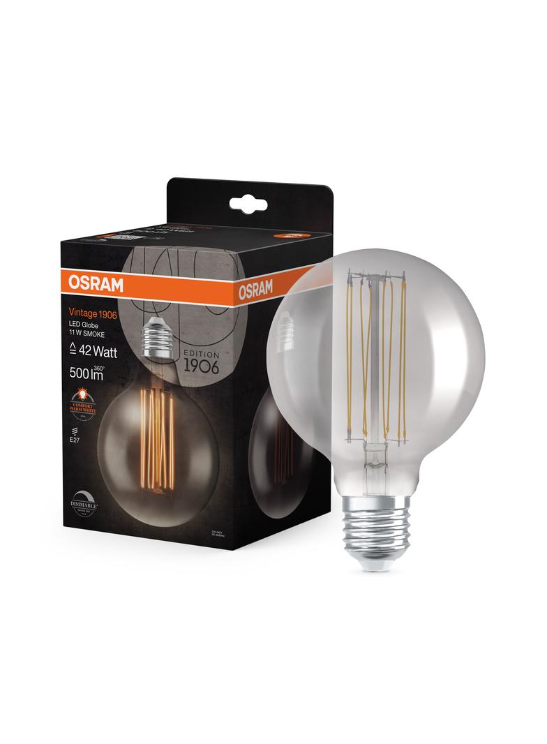 Lampa LED Vintage 1906 SMOKE 125 dim 11W/818 szkło przezroczyste E27