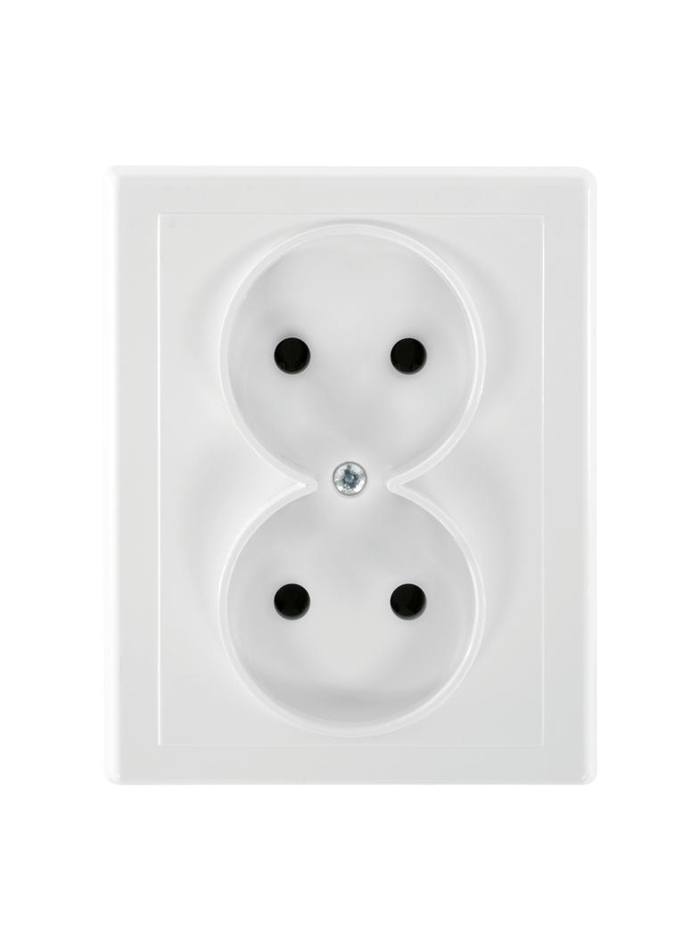 Gniazdo podwójne podtynkowe 2x2P Malta, 16A, 250V, PT-5M, biały